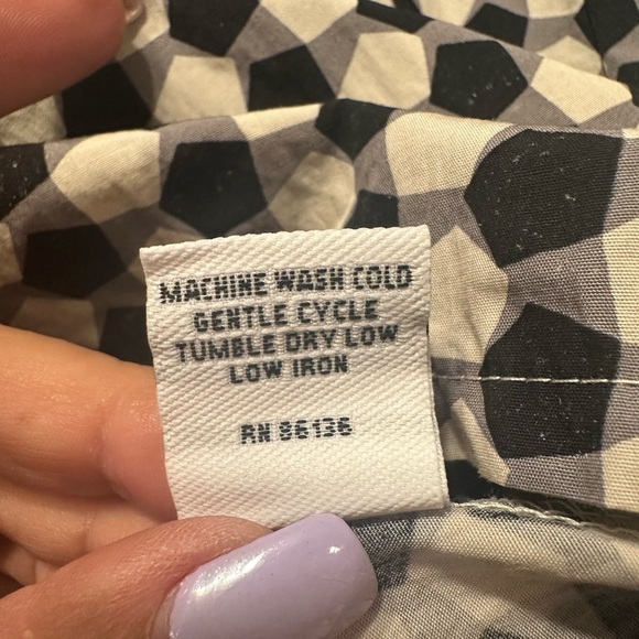 Bryn Walker Lucinda Checkered Black White Top XS Organic Cotton Made in USA - Picture 8 of 10